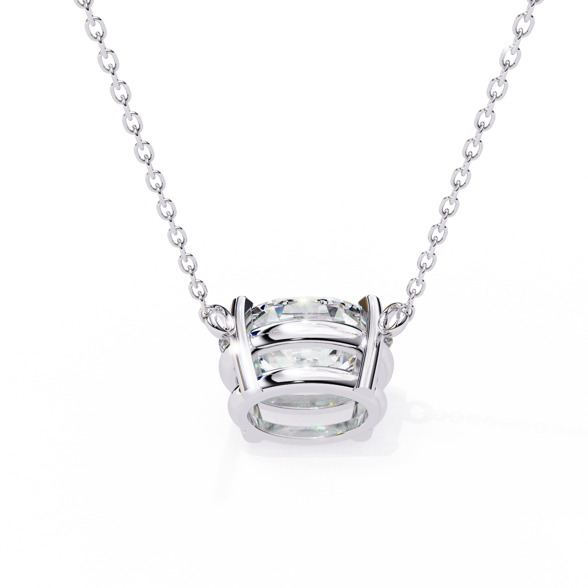 Solitairekart 1.66ct Oval-Cut East-West Natural Diamond Solitaire Pendant-H Color, VS1 Clarity